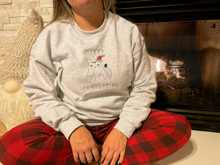Christmas Cat Crewneck Sweatshirt