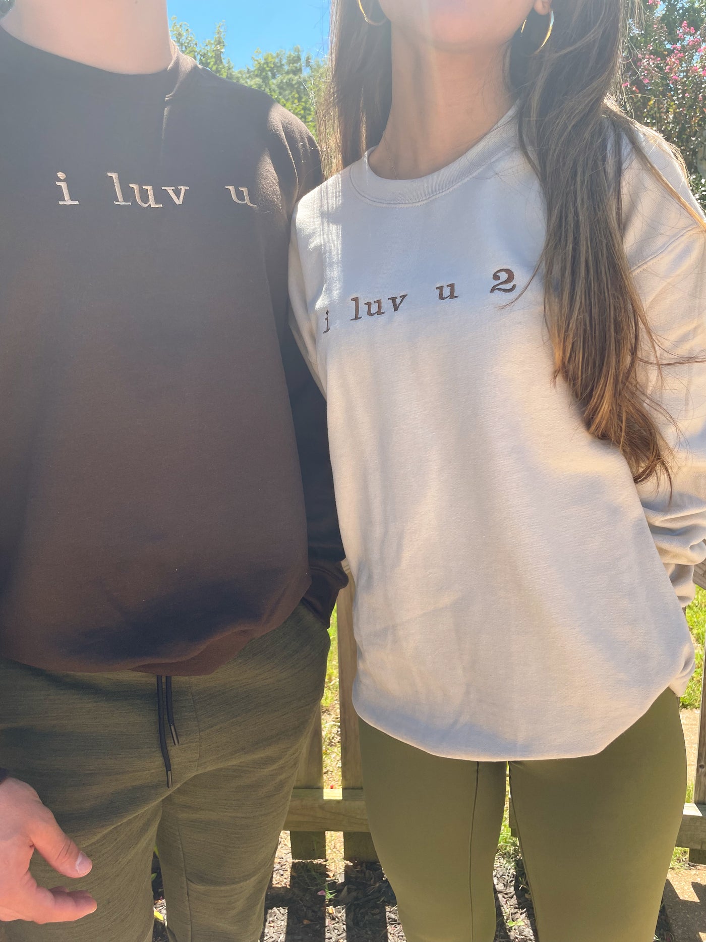 I luv u and I luv u 2 Crewneck Sweatshirt