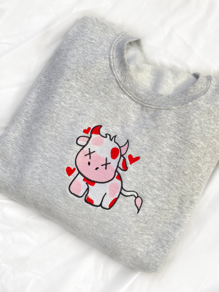 Valentine Cow Crewneck Sweatshirt